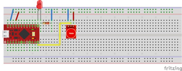 タッチセンサとArduinoの配線図