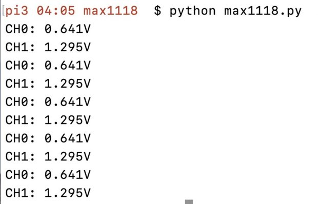 MAX1118で電圧値を表示