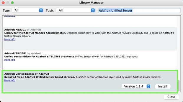 Adafruit Unified Sensorのインストール