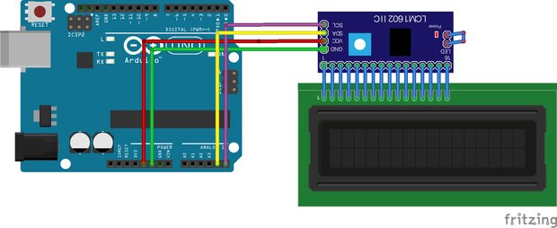 ArduinoとLCDの配線図その1