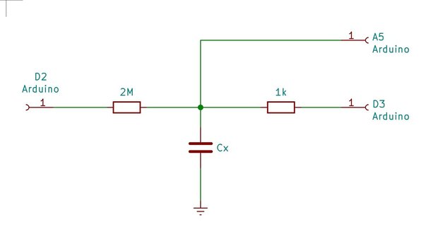 Arduinoでコンデンサを測定する配線図