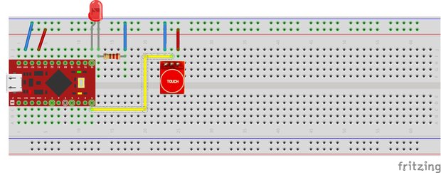 タッチセンサとArduinoの配線図