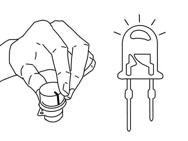 可変抵抗でLEDの明るさ制御