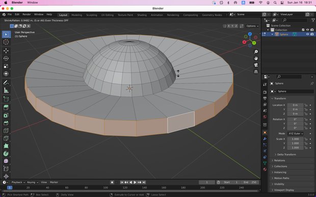 Extrude Faces Along Nomals