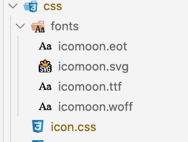 IcoMoonからダウンロードしたファイル