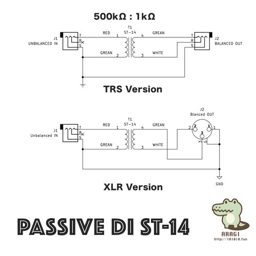 パッシブDI ST-14の回路図