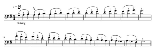 コントラバスで音程を良くする練習その1