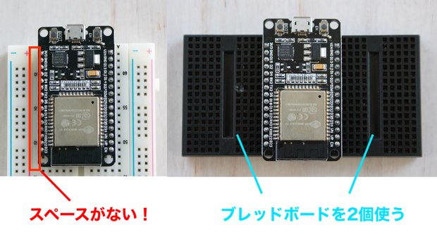 ESP32とブレッドボード