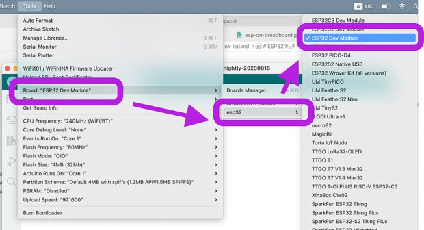 ESP32 Dev Moduleを選択