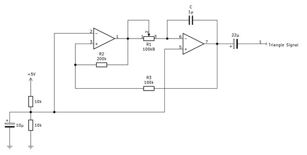 三角波発振器の回路図