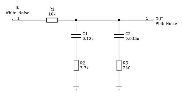 Minimoogのピンクノイズフィルタ回路