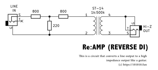 リバースDI「Re:AMP」の回路図