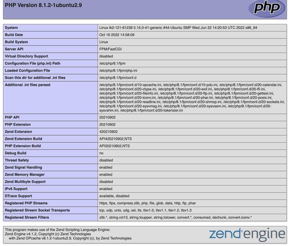 PHP infoの表示