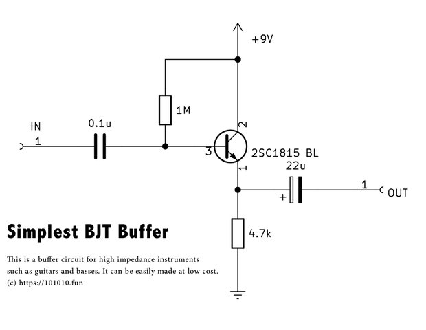 Simplest BJT Buffer Schematic