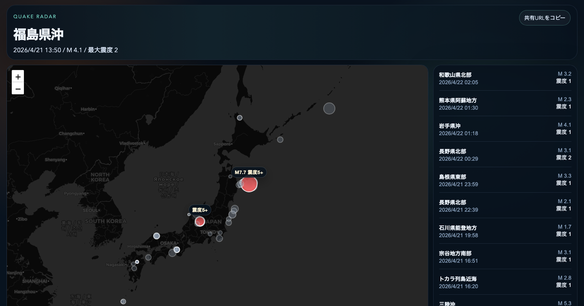 Quake RadarのOG画像