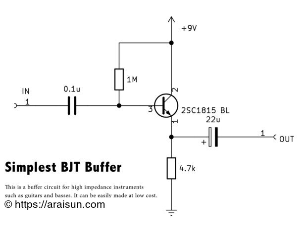 Simplest BJT Buffer Schematic